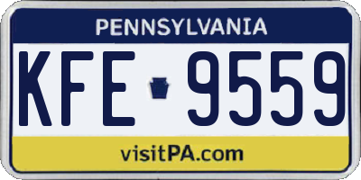 PA license plate KFE9559