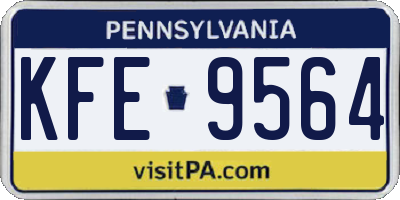 PA license plate KFE9564