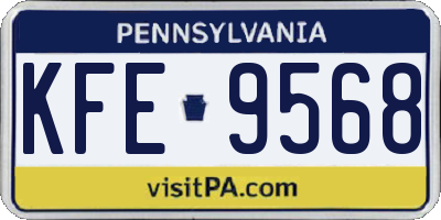PA license plate KFE9568