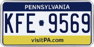 PA license plate KFE9569