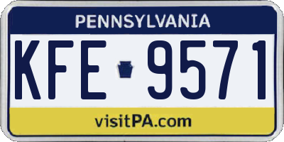 PA license plate KFE9571