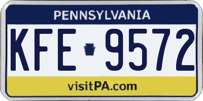 PA license plate KFE9572