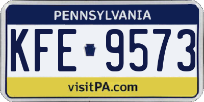 PA license plate KFE9573