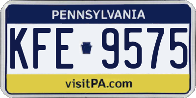 PA license plate KFE9575