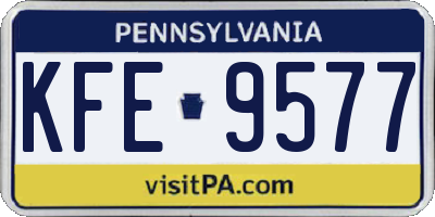 PA license plate KFE9577