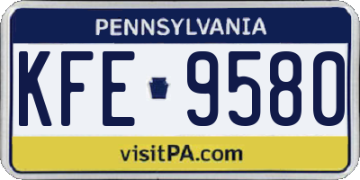 PA license plate KFE9580