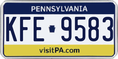 PA license plate KFE9583
