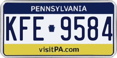 PA license plate KFE9584