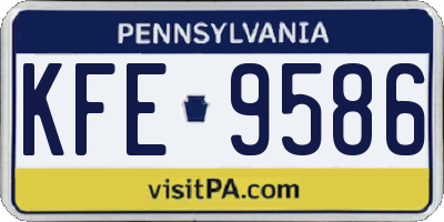 PA license plate KFE9586