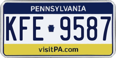 PA license plate KFE9587