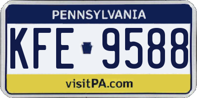 PA license plate KFE9588