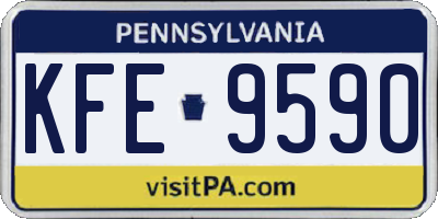 PA license plate KFE9590
