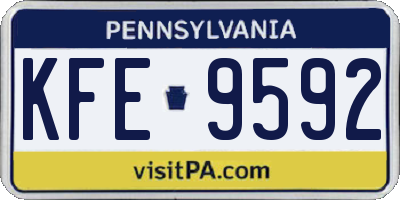 PA license plate KFE9592
