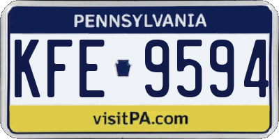 PA license plate KFE9594