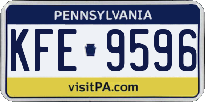 PA license plate KFE9596