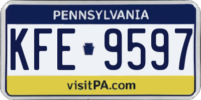 PA license plate KFE9597
