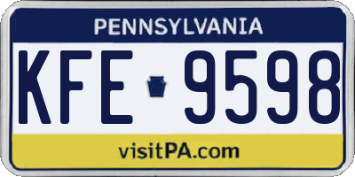 PA license plate KFE9598
