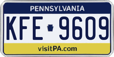 PA license plate KFE9609