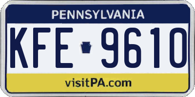 PA license plate KFE9610