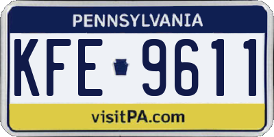 PA license plate KFE9611