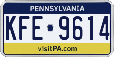 PA license plate KFE9614