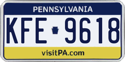 PA license plate KFE9618