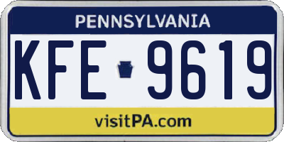 PA license plate KFE9619