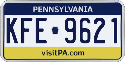 PA license plate KFE9621