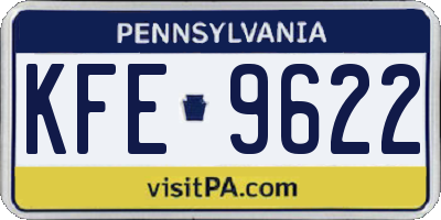 PA license plate KFE9622