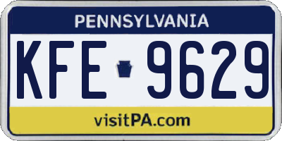 PA license plate KFE9629