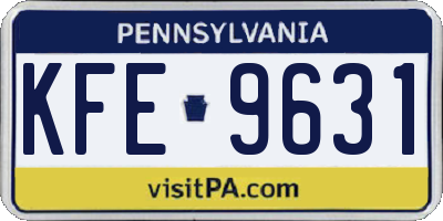 PA license plate KFE9631