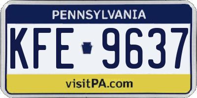 PA license plate KFE9637