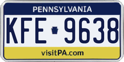 PA license plate KFE9638
