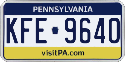 PA license plate KFE9640