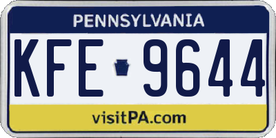 PA license plate KFE9644