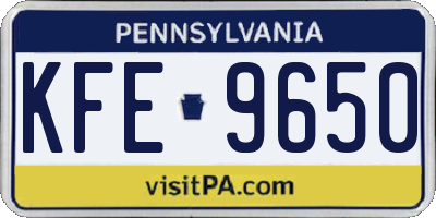 PA license plate KFE9650