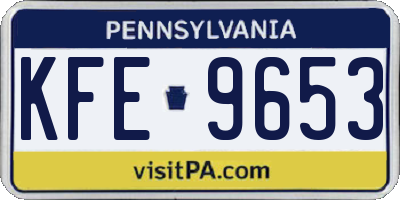 PA license plate KFE9653