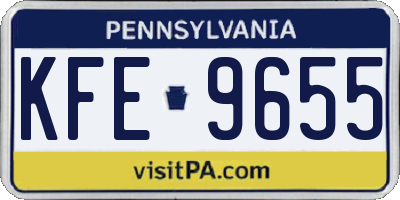 PA license plate KFE9655