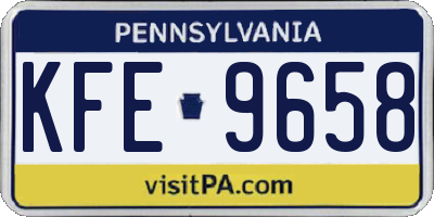 PA license plate KFE9658