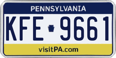 PA license plate KFE9661