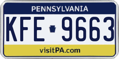 PA license plate KFE9663