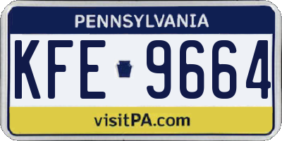 PA license plate KFE9664