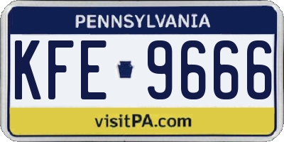 PA license plate KFE9666