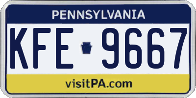PA license plate KFE9667