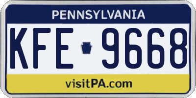 PA license plate KFE9668