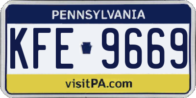 PA license plate KFE9669