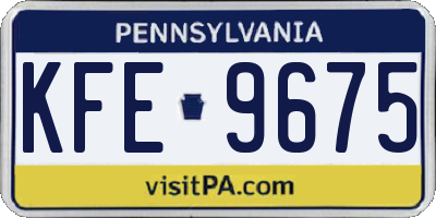 PA license plate KFE9675