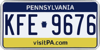 PA license plate KFE9676