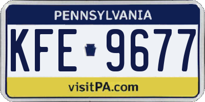 PA license plate KFE9677