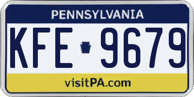PA license plate KFE9679